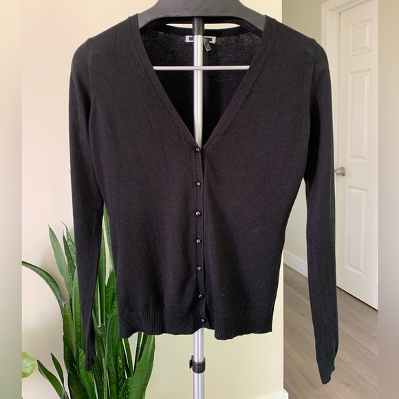 MNG by Mango Black V-neck Cardigan - Picture 1 of 4